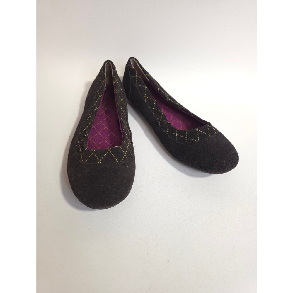 Lands’ End Dory Ballet Flats Cocoa Brown Suede Womens Size 7.5M